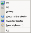 Taskbar Shuffle Kontextmenü