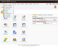 Screenshot vom Backend von Joomla! 1.0